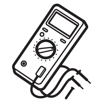 black and white multimeter device clip art preview