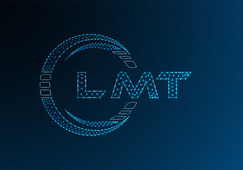 LMT low poly letter logo vector design. LMT lower poly logo design. Low poly logo.