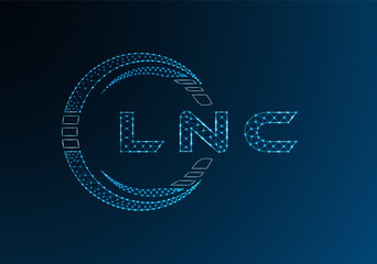LNC low poly letter logo vector design. LNC lower poly logo design. Low poly logo.