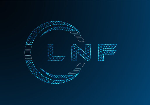 LNF low poly letter logo vector design. LNF lower poly logo design. Low poly logo.