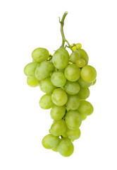 Sweet green grapes on white background