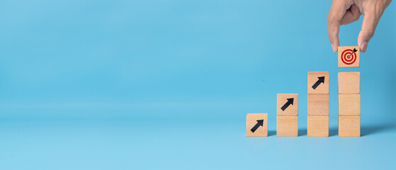 Concept of business growth and development. From innovation to execution and achievement in a...