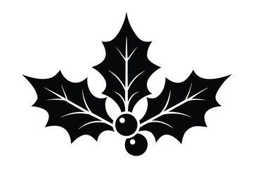 holly leaves vector icon