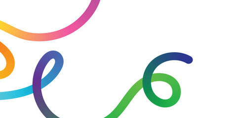 Colorful Abstract Lines Intertwining on White Background. A vibrant abstract design featuring interwoven, flowing lines of various colors rainbow gradient.