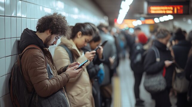 Urban Isolation:  Focused Individuals on Smartphones in a Subway Station