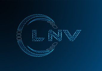 LNV low poly letter logo vector design. LNV lower poly logo design. Low poly logo.