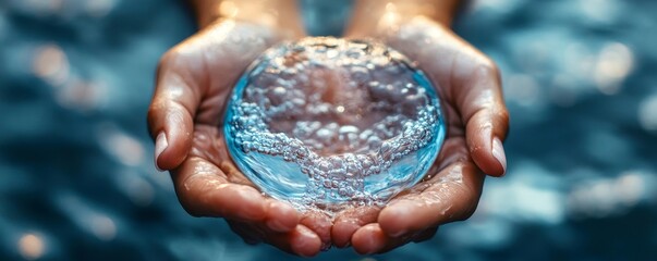 Healthcare Harmony: A close-up of hands holding medication and a water glass, representing pharmaceutical treatment and mental health support, Generative AI