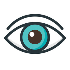 Blue eye with dark outline and white pupil brown