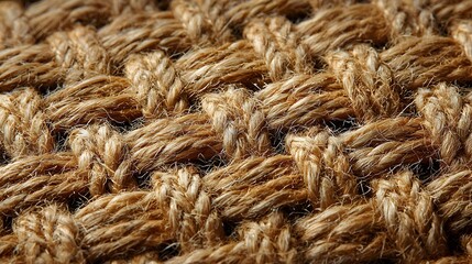 Fototapeta premium Close-up jute pattern under diffused natural light