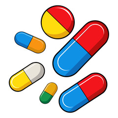 Colorful Pills and Capsule Assortment capsules medicine