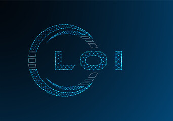 LOI low poly letter logo vector design. LOI lower poly logo design. Low poly logo.