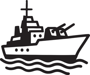 warship vector image