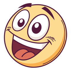 Excited yellow face with wide open mouth and big eyes emoji happy