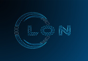 LON low poly letter logo vector design. LON lower poly logo design. Low poly logo.