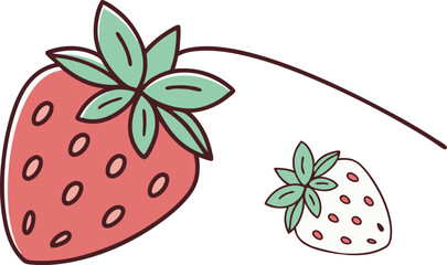 Kawaii Strawberry Illustration for Cute and Fun Designs. Adorable Kawaii Strawberry Clipart for Digital and Print Projects. Smiling Kawaii Strawberry Artwork for Social Media and Crafts. Cute Kawaii