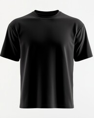 Black Short Sleeve T-Shirt on Neutral Background for Apparel Display