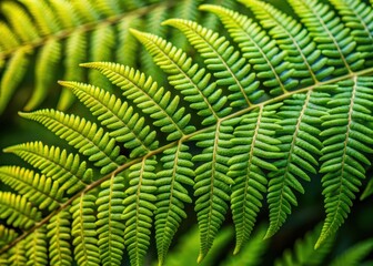 Fototapeta premium Closeup picture of the intricate details of a fern bush's leaves with delicate veins and textures
