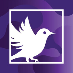 Bird silhouette geometric background with abstract style vector illustration