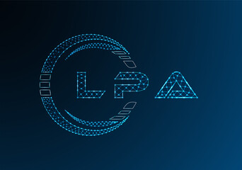 LPA low poly letter logo vector design. LPA lower poly logo design. Low poly logo.