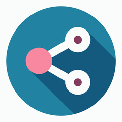 Pink and purple sharing on teal background share icon sharing symbol