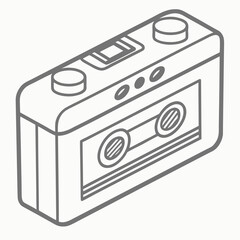 Portable cassette player with tape audio music