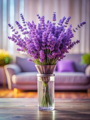 Luxurious lavender flowers in a modern vase