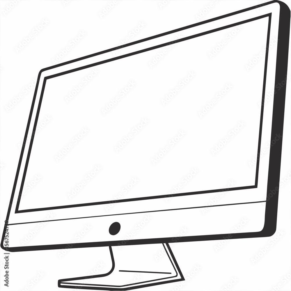 Poster sleek modern computer monitor with stand screen display
