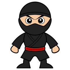 Cute Ninja Character Vector Illustration