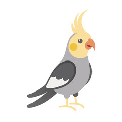 cockatiel bird, colorful feathers, cute and adorable parrot, perched on branch, digital art, vibrant colors, minimalist style, 3d render
