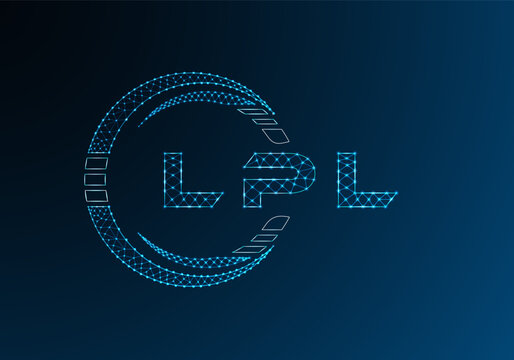 LPL low poly letter logo vector design. LPL lower poly logo design. Low poly logo.