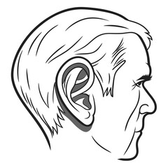 Stylized profile of a man's head male