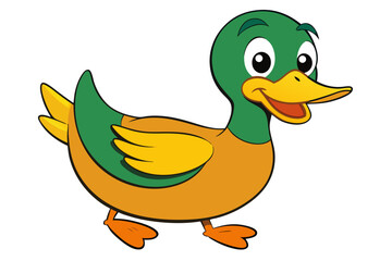 Cute Cartoon Duck Vector Character