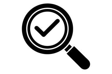 Check Mark with Magnifying Glass &ndash; Verification and Search Icon