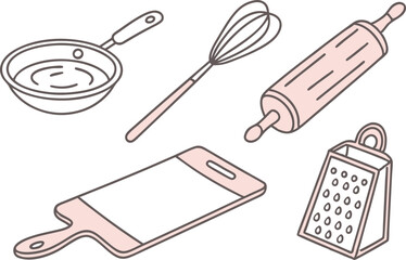 Kitchen Utensils Clipart Set for Cooking and Food Designs. Modern Kitchen Utensils Clipart for Digital and Print Projects. Kitchen Utensils Clipart Collection for Recipe and Menu Graphics. Cooking Kit