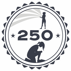 Woman spraying water kneeling woman badge emblem seal