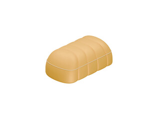 torn bread icon 3d illustration render