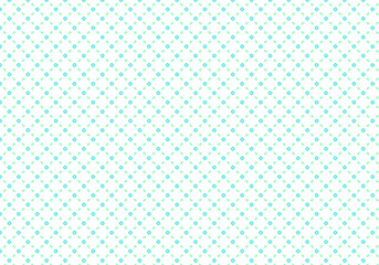 Aqua and mint dots create a simple pattern on white