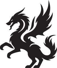 black and white dragon