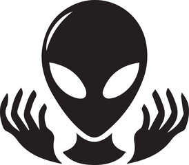 Minimal Alien Icon vector silhouette