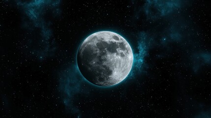 Obraz premium A large, bright, and full moon in space.