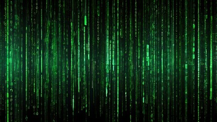 Digital Rain Abstract Green Code Streaming Background