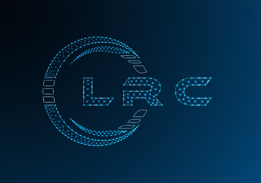 LRC low poly letter logo vector design. LRC lower poly logo design. Low poly logo.