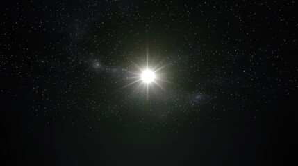 A starry night sky with a bright, central star.