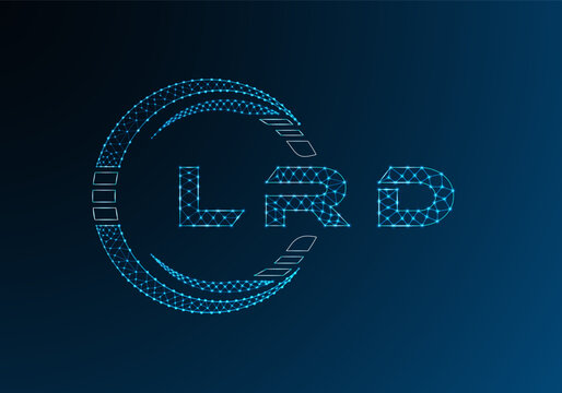 LRD low poly letter logo vector design. LRD lower poly logo design. Low poly logo.