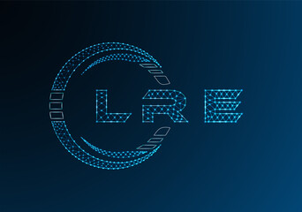 LRE low poly letter logo vector design. LRE lower poly logo design. Low poly logo.