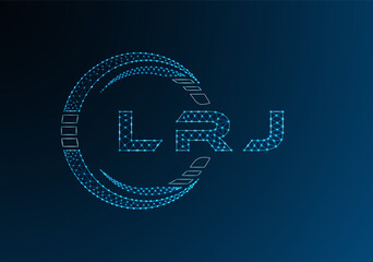 LRJ low poly letter logo vector design. LRJ lower poly logo design. Low poly logo.