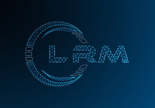 LRM low poly letter logo vector design. LRM lower poly logo design. Low poly logo.