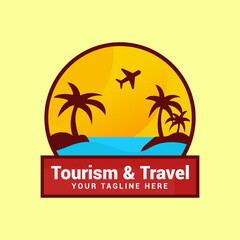Tourism And Travel Logo Summer Holiday Background