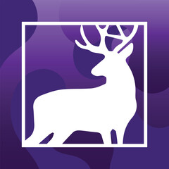 Deer silhouette geometric background with abstract style vector illustration
