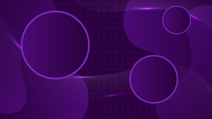 Abstract Purple Geometric Composition with Fluid Shapes